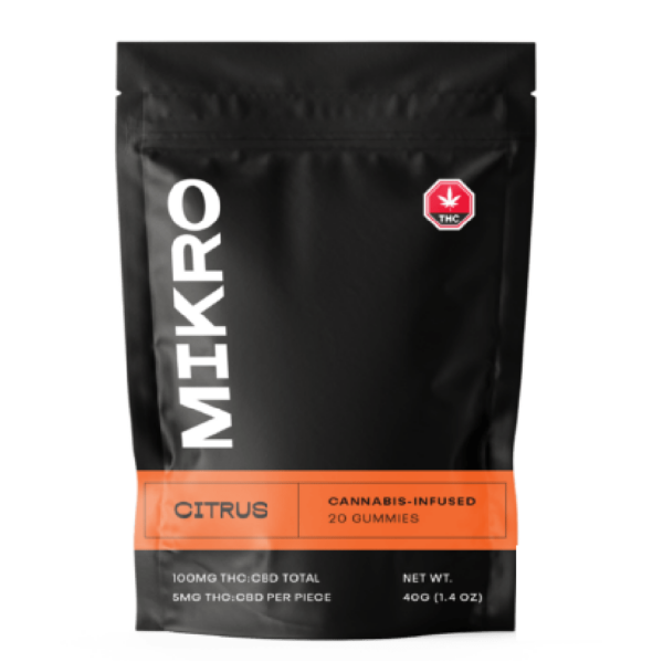 Mikro – 1:1 THC/CBD Gummies – 100mg – Citrus | Chronic Paradise Canada