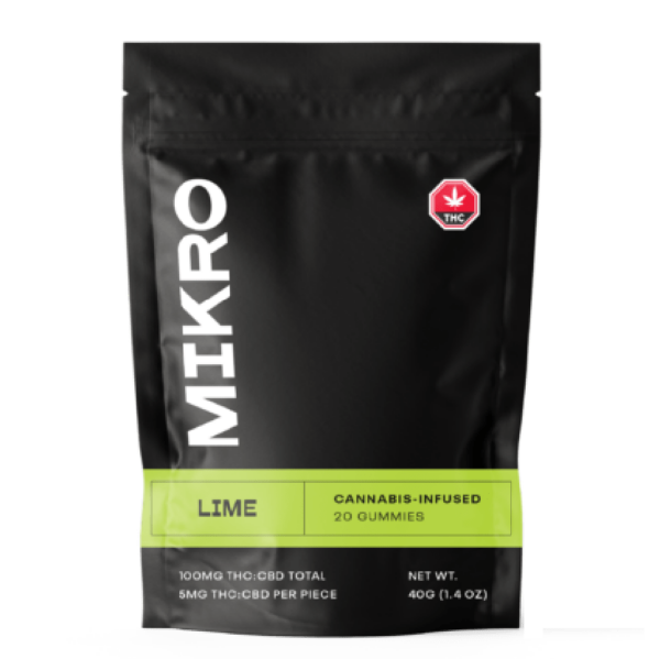 Mikro – 1:1 THC/CBD Gummies – 100mg – Lime | Chronic Paradise Canada