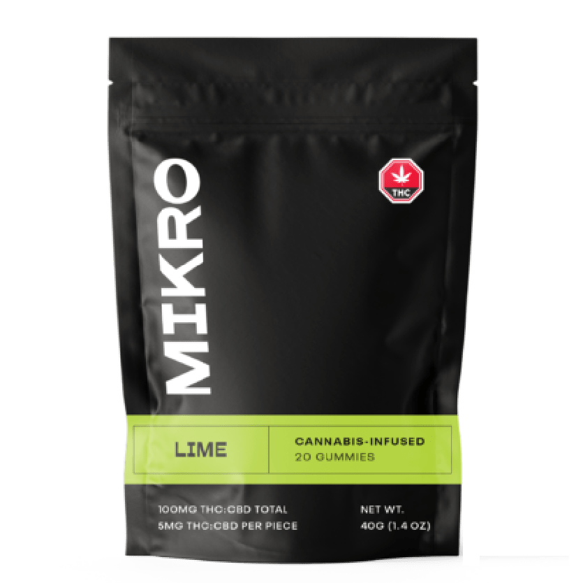 Mikro – 1:1 THC/CBD Gummies – 100mg – Lime | Chronic Paradise Canada